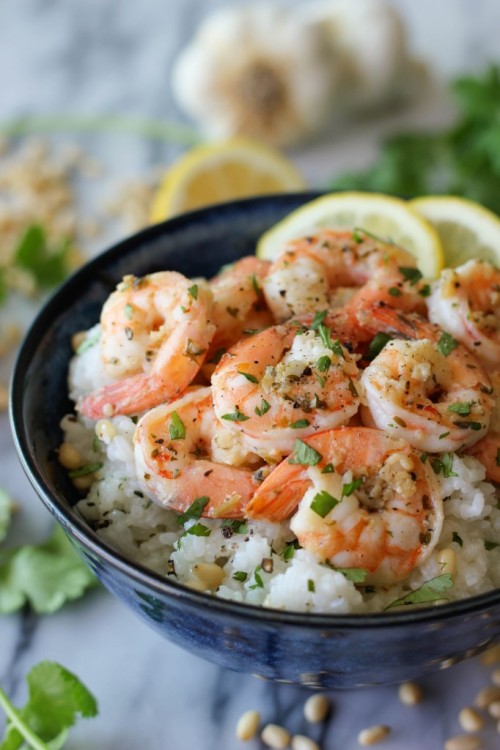 do-not-touch-my-food:Lemon Shrimp with Cilantro Lime Rice