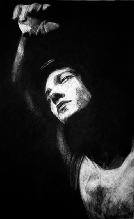 artchipel:  Kelly Blevins | on Tumblr - Something Unknown. Charcoal on paper, 22”x36” (2013)