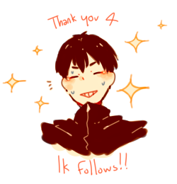 gigaprince:  reached 1k followers yesterday and wanted to say THANK YOU ALL SO MUCH FOR THE SUPPORT AND STUFF youre all so sweet and cute and ahh…..take a kageyama 