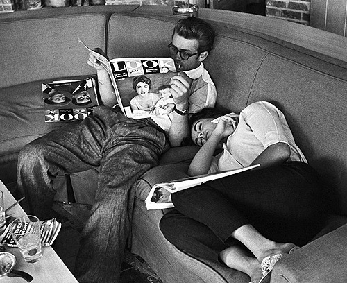 XXX jamesdeandaily:  James Dean and Elizabeth photo