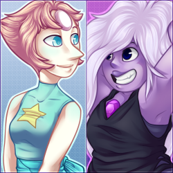 btead:I’ve had these for about a month now I think, I have just been too busy to finish them, there are actually 4 halves, Pearl and Amethyst here, and then Lapis and peridot for the other one which I’ll post later, I still have to finish shading