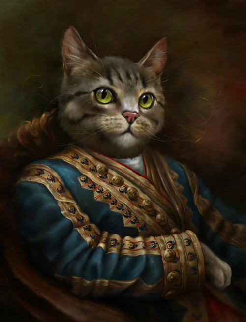 tastefullyoffensive:Cats Stylized as Classical Oil Paintings by Eldar Zakirov [via]Previously: Class