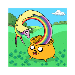 May a Rainicorn be certain to follow each rain. Happy St. Patricks Day! #happystpatricksday #stpatricks #rainicorn #jake #adventuretime #cartoonnetwork