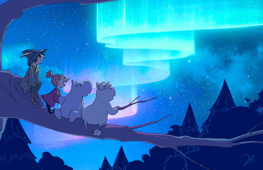 jagzilla:  Full thing and a detail shot of the Moomins print I had at Otakuthon 2014.