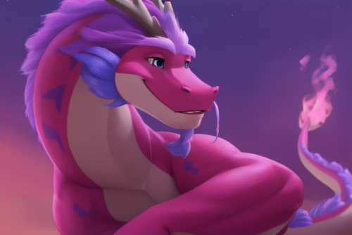 Dei Mais Uma Passadinha No PixAI E Fiz Os Personagens Din E Long Do Filme "O Drago Dos Desejos".