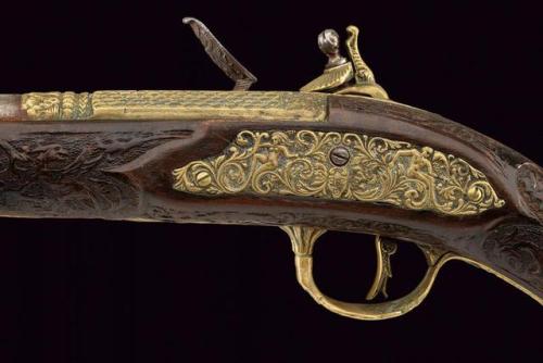 Contemporary made brass mounted flintlock pistol, Northern Italy, 20th century.from Czerny’s Interna