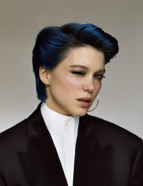 mysong5:Léa Seydoux for i-D Mgazine // Wink by Jon Burgerman