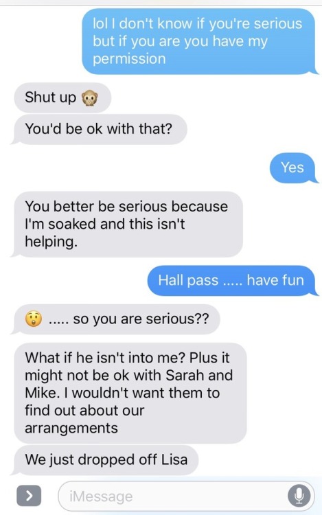 hotwife-texts:My wife went out with friends… Just be blunt. Pt 1