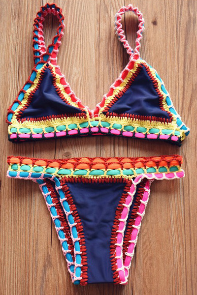 andrearussettcloset:  Adeline Morin / SnapchatZAFUL Crochet Spaghetti Strap Bikini