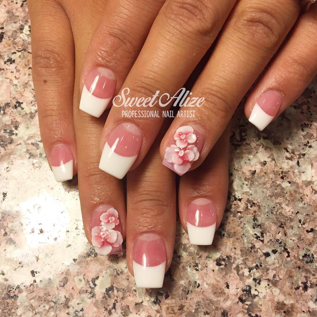 Alize S Nail Artistry Natural Cut Pink And White Acrylic Nails With