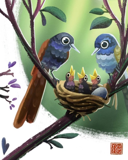 A growing family. Follow @youcoucou_paint Illustration réalisée pour le livre jeunesse “August