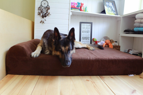 We LOVE Big Barker beds! They are especially made for big dogs, and according to Koda, it’s li