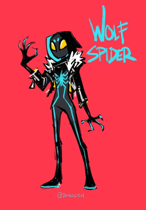 My very originally named spidersona, Wolf Spider ft my other spider-verse fan character, Spider-Nyan