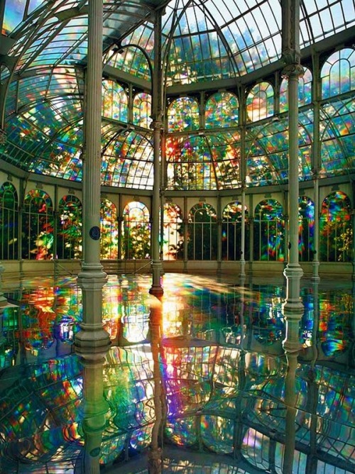 dreamtravelspots: Kimsooja’s Room of Rainbows in Crystal Palace Buen Retiro Park, Madrid, Spain