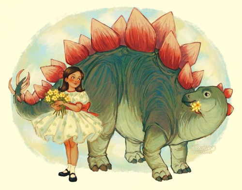 Some More Vintage Girls With Dinosaur Friends!