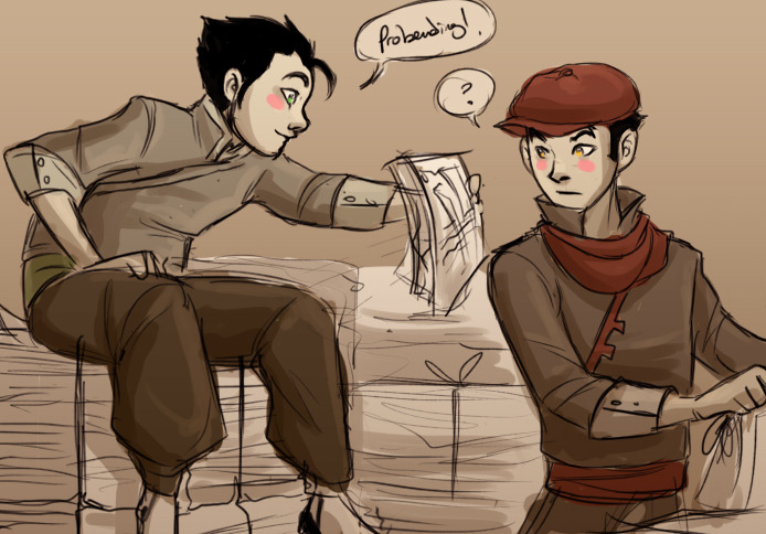 the-firebendingstreetrat:  ‘We could join a probending team’ by *Pugletz 