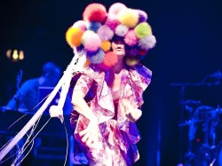 Björk live at the Hammersmith Apollo, London.