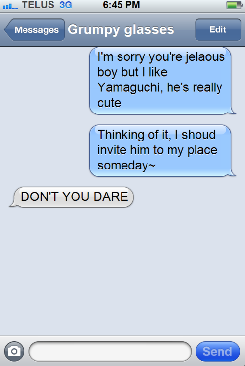 haikyuutexts:  Tsukishima is not ready to talk about it yet