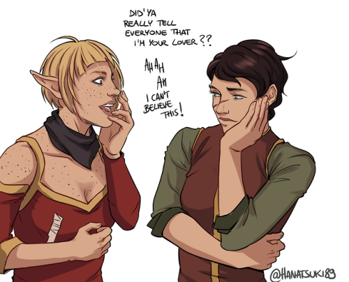 hanatsuki89: So, I got into Dragon Age: Inquisition and drawing my Inqy with Sera brings me joy.