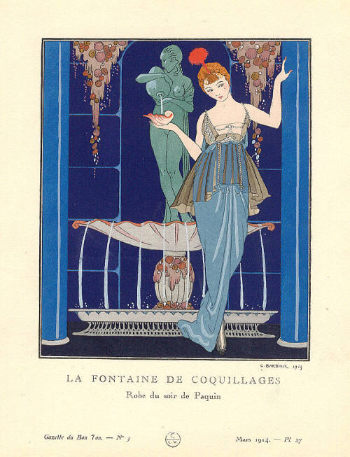 Jeanne Paquin, Evening Dress, 1914, George Barbier, La Gazette du Bon Ton.