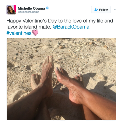 refinery29:Barack and Michelle Obama are sending each other Valentine’s Day messages on Twitter (cue