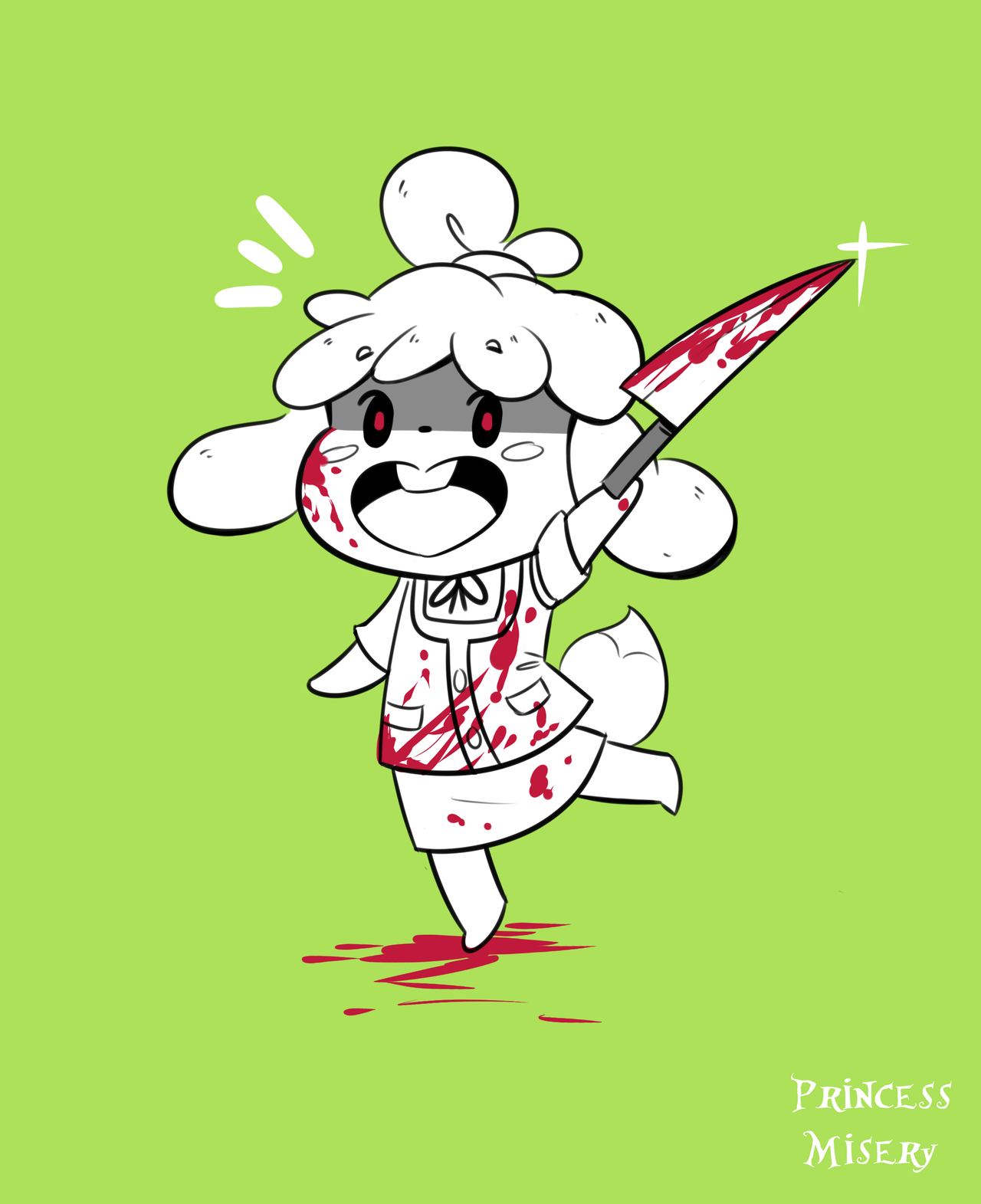 princessmisery:Isabelle is ready to smash (your teeth in) 🔪 my fav pupper &lt;3
