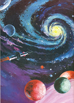 70sscifiart:martinlkennedy:  Unlisted artist but probably Wilf Hardy. From Space Wars Fact and Fiction, 1980   This is a fantastic piece.