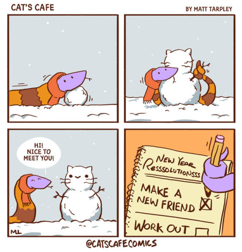 catscafecomics:Snake’s Resssolutionsss - Thank you for making the first year of Cat’s Ca