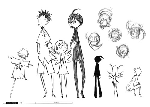 artbooksnat:Hajime Ueda’s (ウエダ ハジメ) Bakemonogatari character designs as seen in the ending a