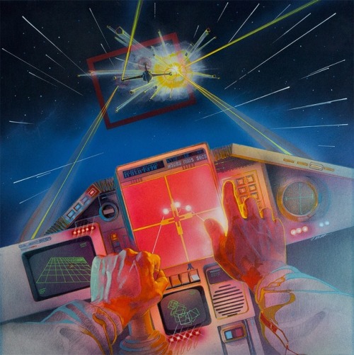 Evocative—and ambitiously cinematic—Atari 2600 box art by Steve Hendricks, in that typical Atari hou