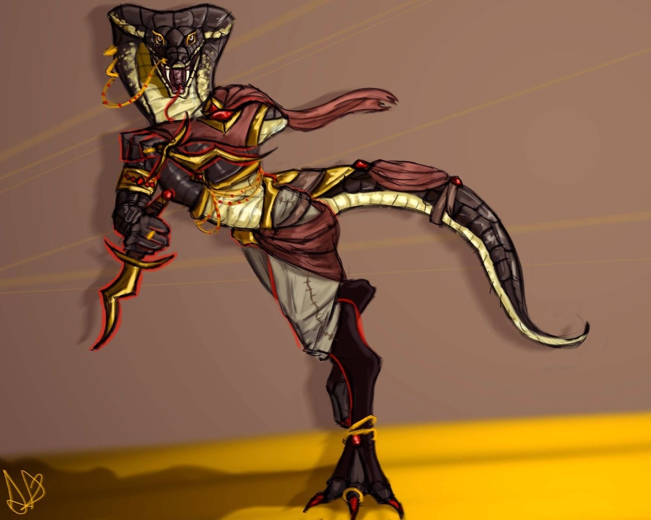 suramarelf: How to draw snek??? A king cobra assassin sethrak lady C:  **Photograph