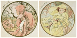 Ladiesofthemonths:  English-Idylls:  The Months Of The Year Series By Alphonse Mucha