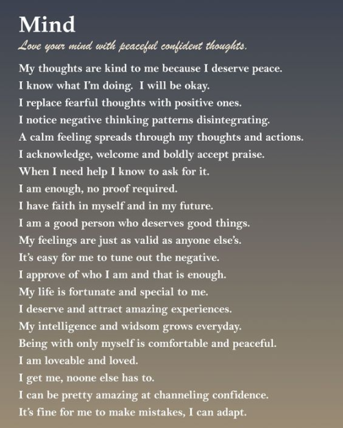 letsbuddhastatuesfan:Affirmations To Create Self Love. (body, mind & spirit)follow back