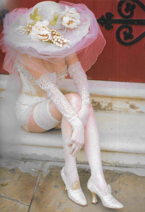 'the Bride Allows A Glimpse Of The Luxurious Eroticism Of Her Wedding Lingerie + Picture Hat By Basia