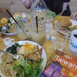 I can’t believe I’m living this life. Japan was dazzling and Taiwan is surreal. This was our fantastic vegan feast yesterday, provided by the lovely people at Ooh Cha Cha in Taipei. If any of you find yourselves in Taiwan, and I sincerely hope you