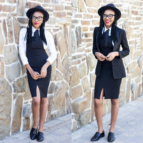 blackfashion:  Onyinye, Kharkov Outfit: Shirt || Pinafore Dress || Hat || Flat Shoes More on the Blog: www.modavracha.com Instagram/Twitter: @modavracha