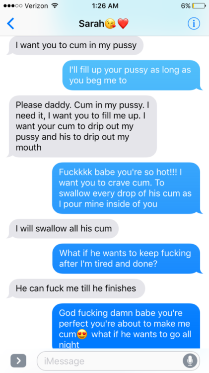 sharingthegirl: My girlfriend branching out in the early stages of sharing, this was our text conver