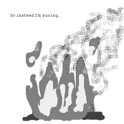 a comic for lent, made with a mouse in cloudpaint