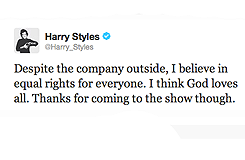 harrycmon:  &ldquo;In order to have a good time you have to work hard in order to be successful, and being kind to people should be a given. If everyone was a little bit nicer to people, the world would be a much better place. You have a choice where