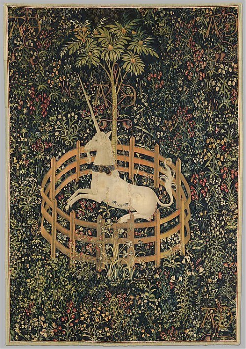 The Unicorn in Captivity (from the Unicorn Tapestries) 1495-1505, South Netherlandish
