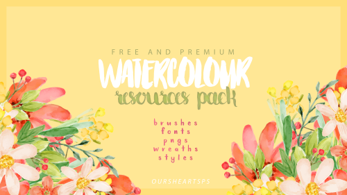 yeahsource:Watercolour Resources Pack by yeahsource,  I’ve been working on this for a while, that’s 