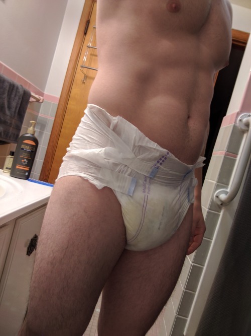 dlcameronz:Didn’t quite make it this morning. I’ll have to go back to plastic diapers tonight just to be safe.