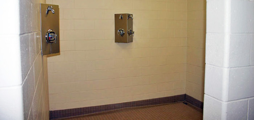 Men’s locker room at the Hasting Campus of Central Community College-Hastings, Hastings, Nebra