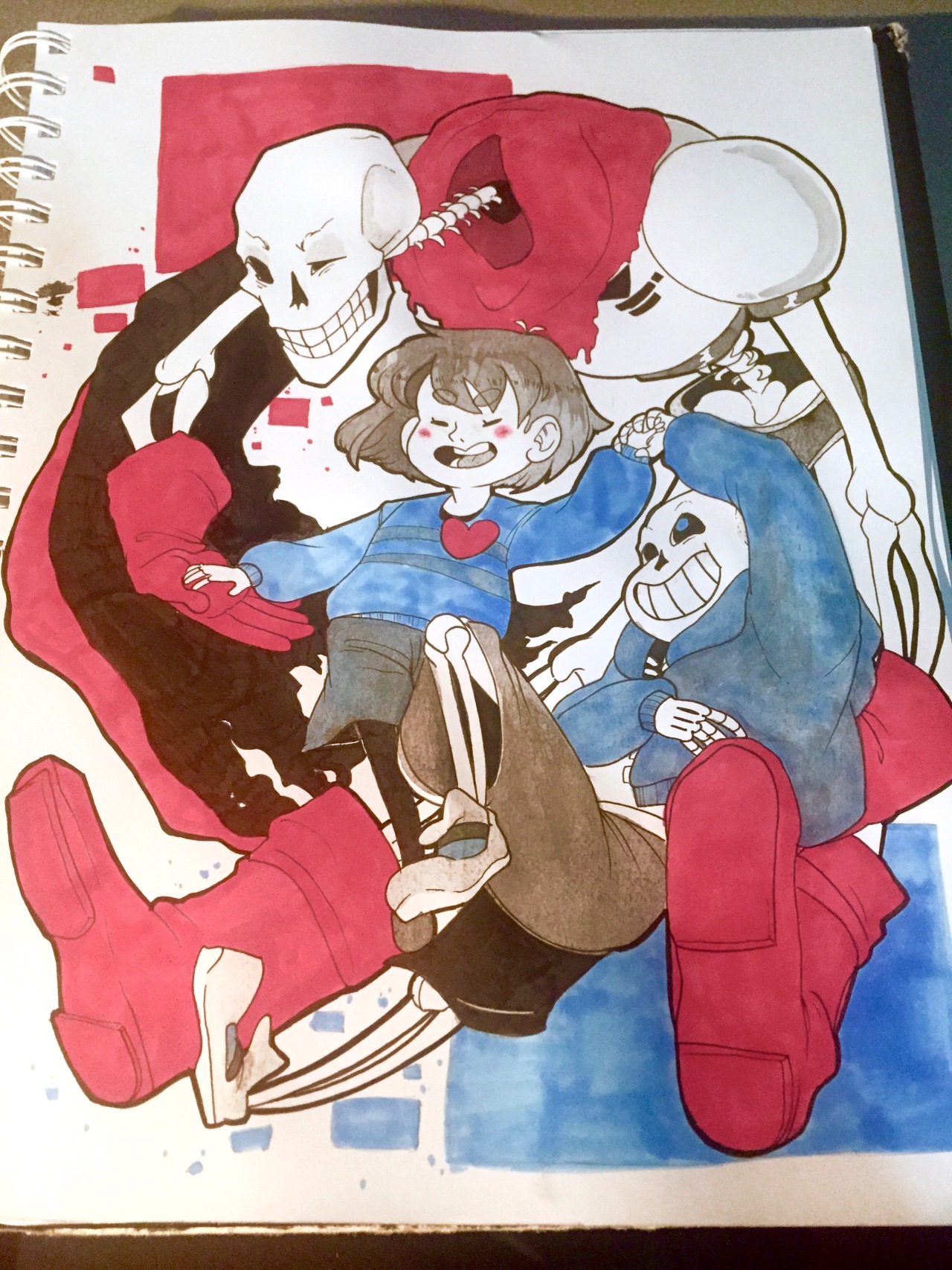 lordmagnum:  Inktober Day 7 - skeleton dorks with their favorite human 