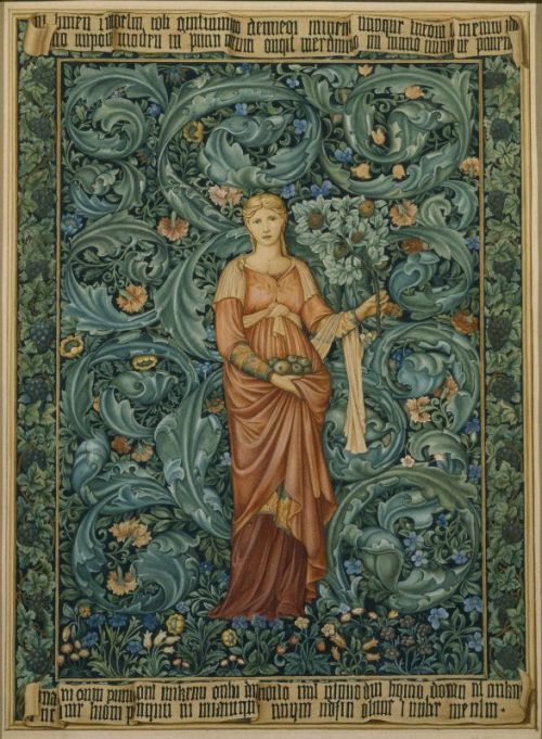 &lsquo;Pomona&rsquo; tapestry design, with figure by Edward Burne-Jones and background by Wi