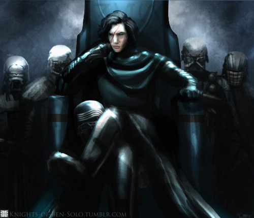knights-of-ben-solo:“The Aftermath”Sitting at his throne with his Knights alongside him, Ren’s thoug