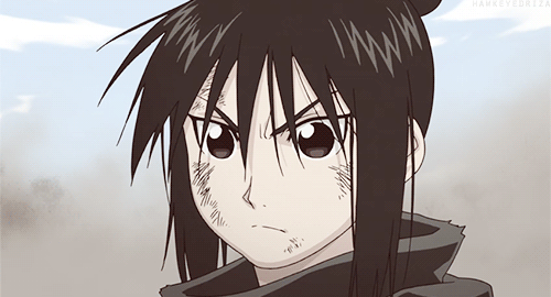 hawkeyedriza:  Who needs alchemy when I’ve got them? (x)            Riza: "Kick