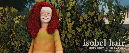 anvilesi:[TS4] isobel hair by sforzinda —  has this been done before? probably—i’m really bad at fin