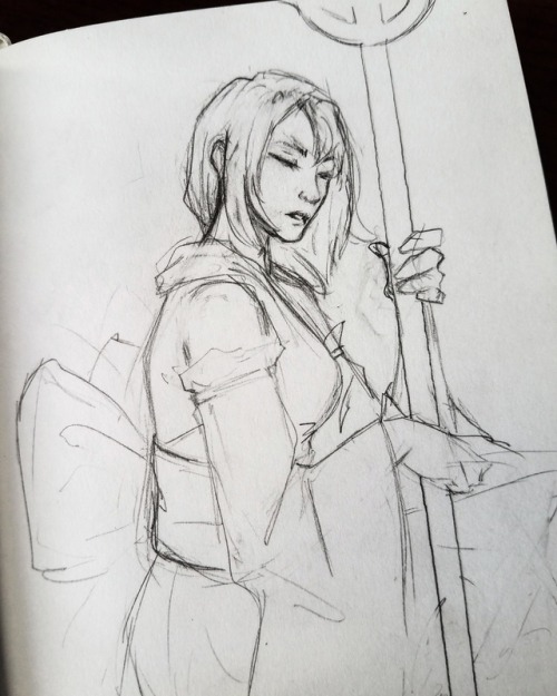 zanarkandabs: I put the FFX soundtrack on to play while I work and then I just had to sketch a Yuna