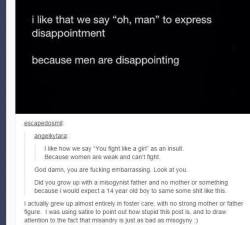 scubasteve254:angelkytara:bonesy1003:scubasteve254:Just read the rage of this fucking feminist hypocrite escapedosmil.&gt;Makes joke insulting menThinks its hilarious.&gt;Girl responds with joke insulting women to show its stupidity.Rages.And lets not